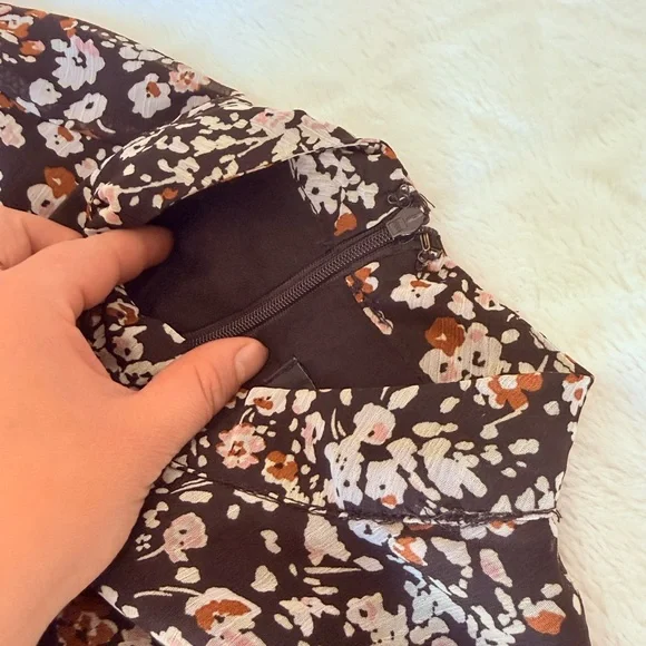 Lulu's Black Floral Long Sleeve Cutout Midi Dress - Picture 6 of 13